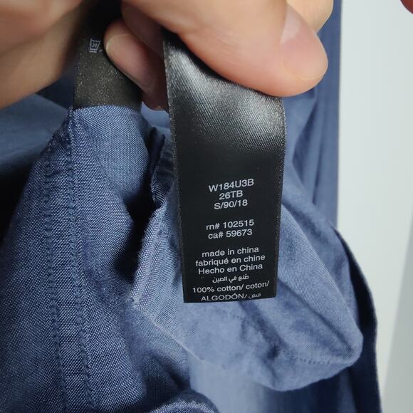 John Varvatos USA Men's Sz L Blue Lightweight Button Up Shirt Cotton Chambray - Picture 4 of 5